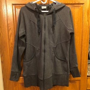 Athleta gray hooded zip up sweatshirt